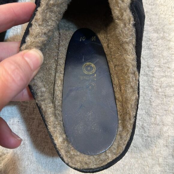 Golo suede shearling lined block wood heeled mules vibram soles size 10 - Picture 7 of 7